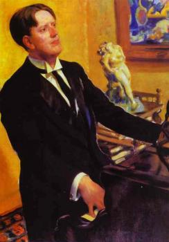 Boris Kustodiev : Portrait of the Composer D.V. Morozov